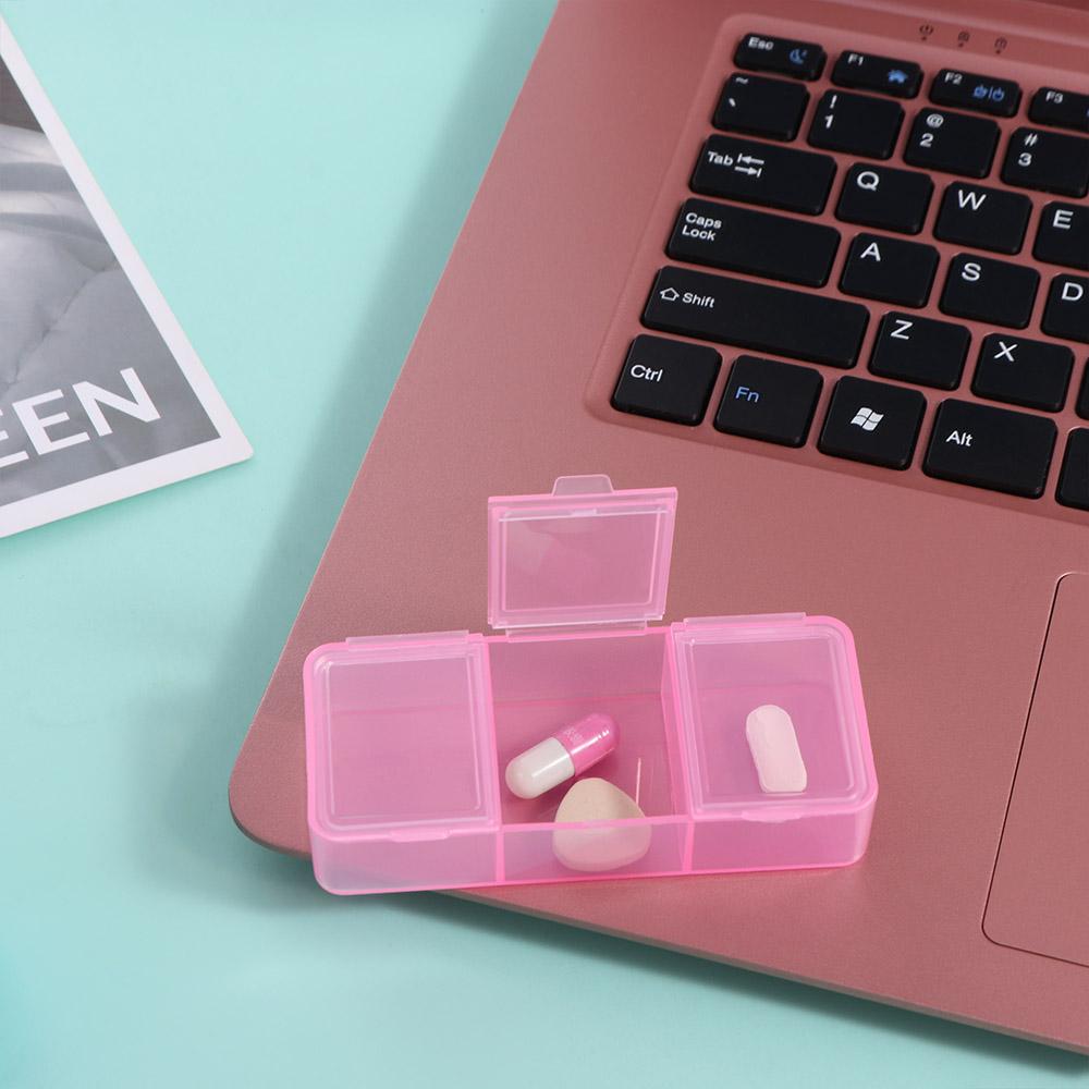 Portable 3Grids Pill Case Plastic Pill Storage Box Holder Organizer Medicine Box  Evening