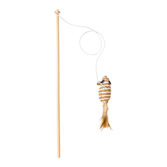 Funny Cat Stick Interactive Toy with Feather Lightweight Cat Teaser Wand Hunting Instinct Activation Cat Teaser Stick for Indoor Cats And Kittens