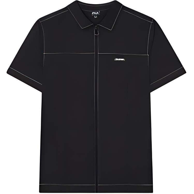 

Fila Логотип Минималистичный Буква Повседневный Свободный Универсальный Поло на молнии с коротким рукавом Мужские рубашки Черный F71M429401F-BK M