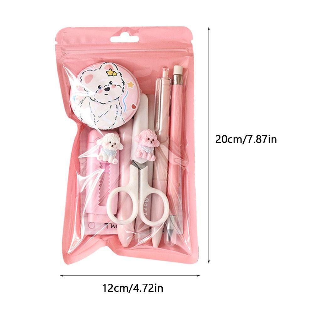 8pcs Students Gift Stationery Set Puppy Design Highlighter Cartoon Pencil Eraser  School Office