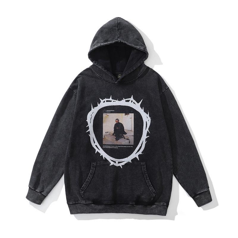 Fried Color Crew Neck Sweater Autumn American Hip Hop Direct Injection Printing Long Sleeve T-Shirt Men And Women