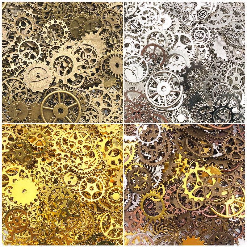 

50g Retro Mechanical Gear Necklace: DIY Punk Alloy Pendant 30g
