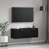 Wall Mounted Cabinet Black Oak Effect 100 x 36.5 x 35 cm