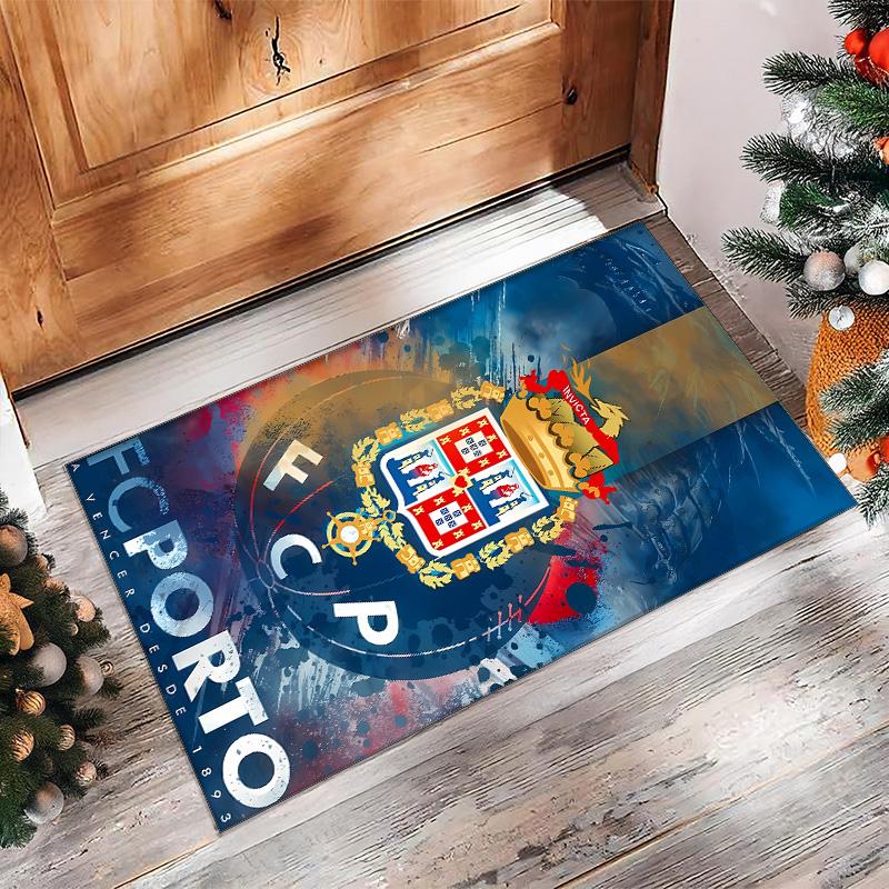 FC Porto Printed Flannel Area Rug Non Slip Soft Polyester Floor Carpet Indoor Decor Mat for Bedroom Living Room Sofa