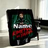 Custom Name Personalized Demon Slayer Print Blanket, Home Decor, Bedroom, Sofa, Camping, Couch, Gifts for Birthday Christmas