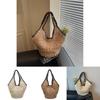Summer Woven Beach Bag With Magnetic Closure For Casual Day Use