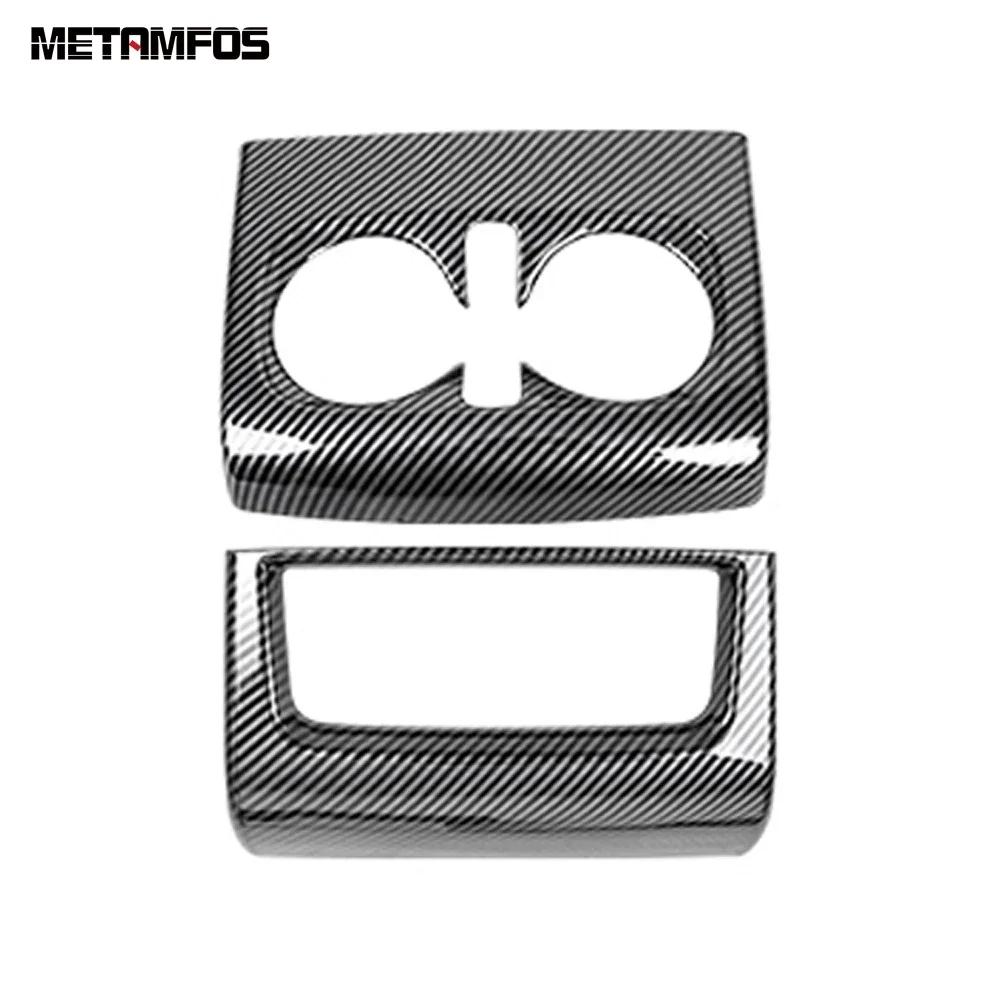 For Kia Carnival KA4     2024 2025 Carbon Fiber Rear Seat Air Conditioner Vent Outlet Trim Cup Frame Accessories ABS Carbon Fiber B
