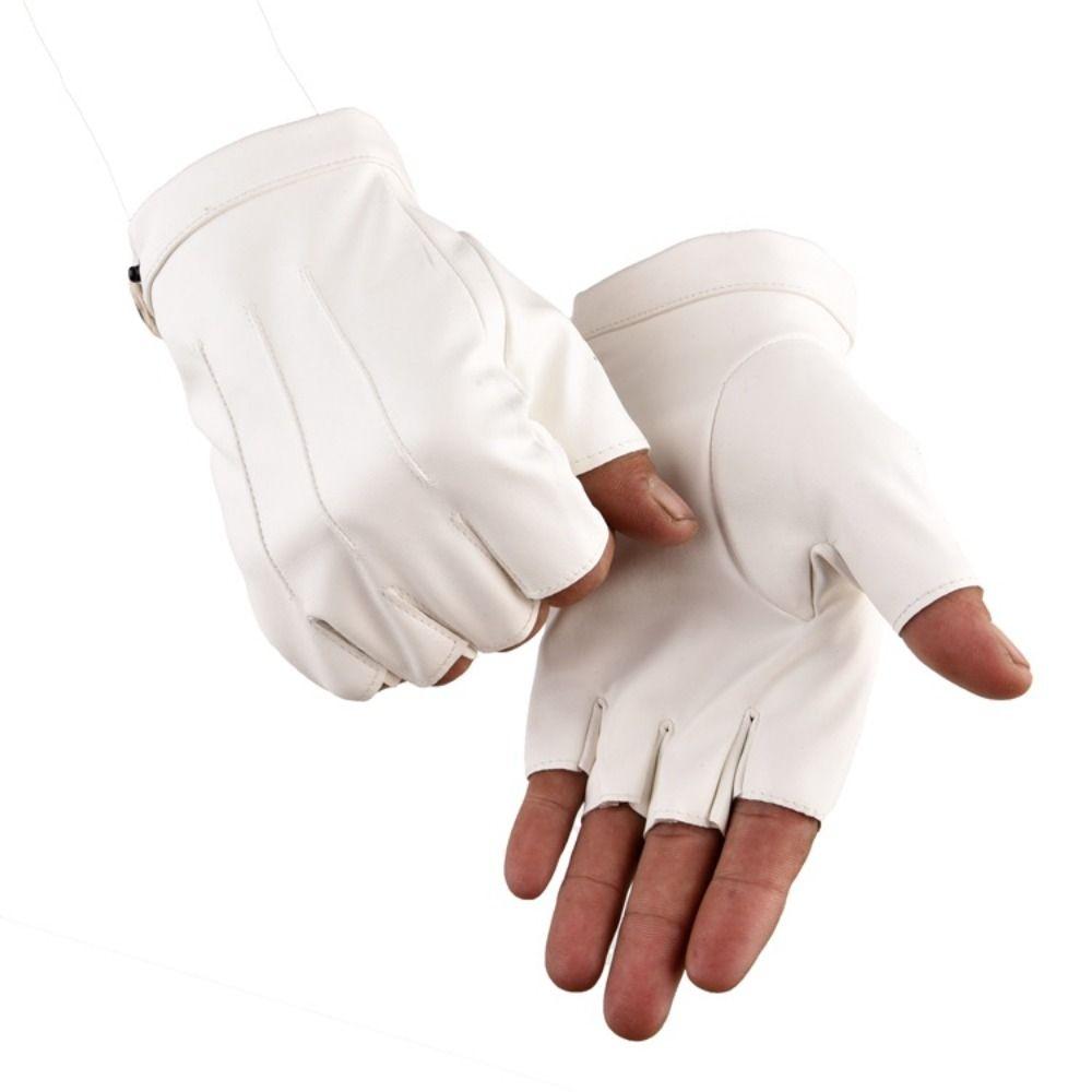 Coole PU-Fahrhandschuhe Punk-Performance-Handschuhe Modische fingerlose Fäustlinge Party