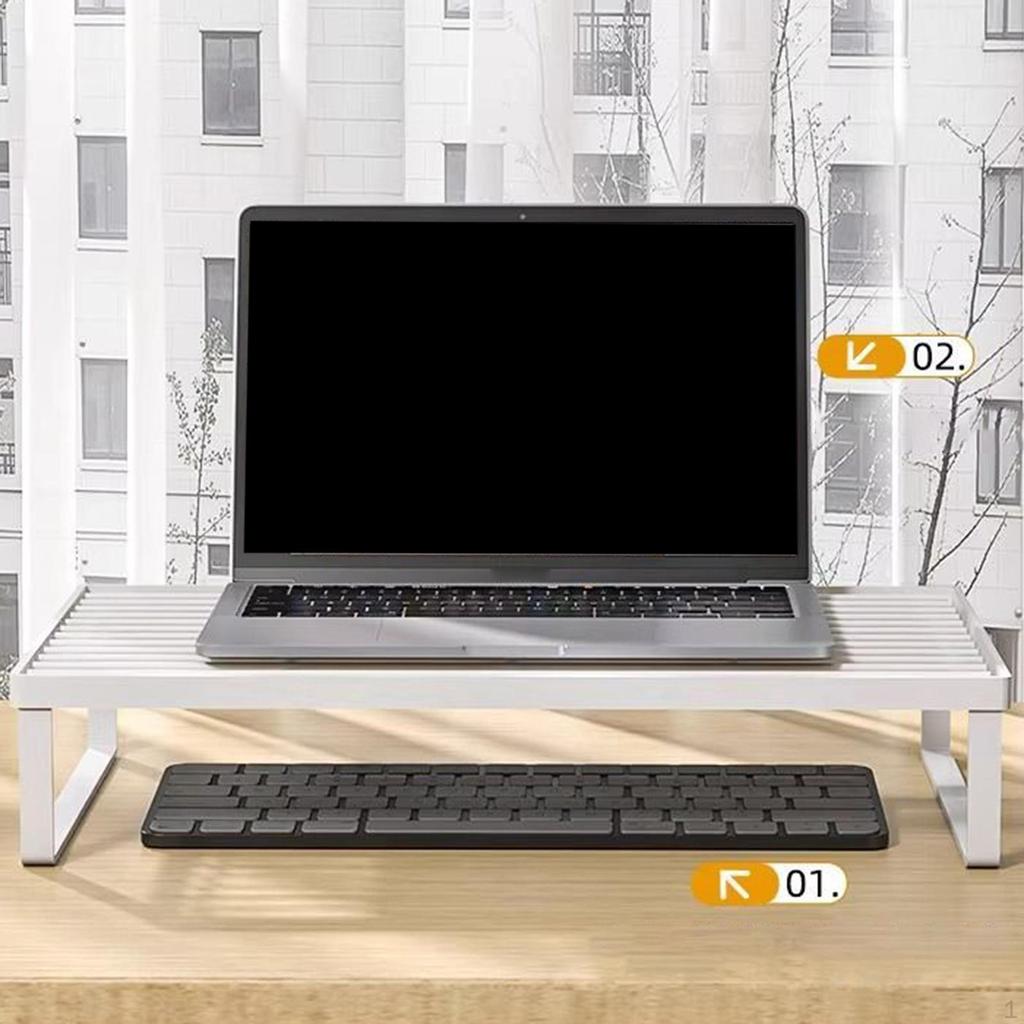 Soporte para Monitor de Ordenador Organizador de Escritorio Elevador Multifuncional para Portátil