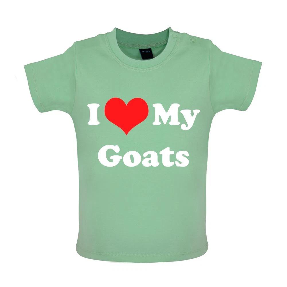I Love My Goats - Baby Kids Boys Girls Unisex T-Shirt / Babygrow - Goat Pet Farm Kid Pets Animal Zoo 120