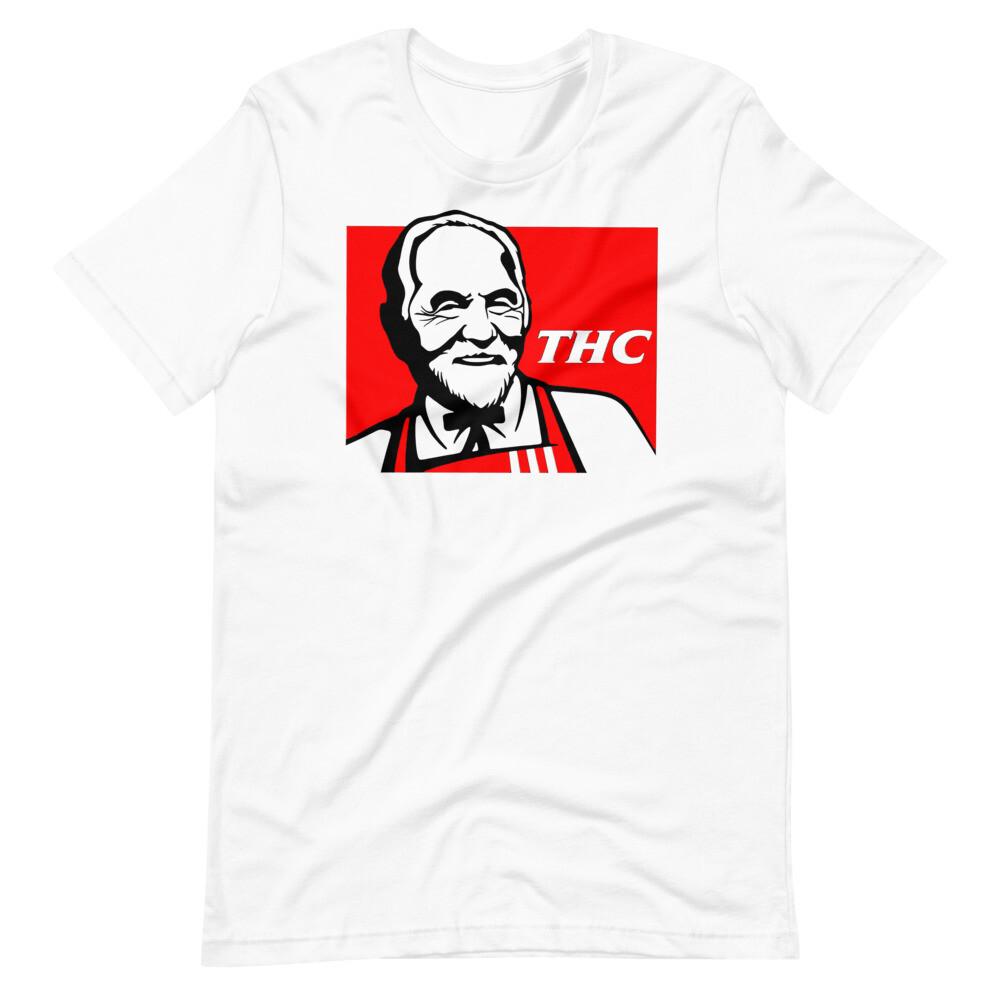 ТОММИ ЧОНГ THC KFC Пародия Винтажный Стиль Футболка с коротким рукавом Унисекс Футболка Унисекс XL