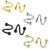 2pc/set Surgical Steel Spiral Twisted Lip Ring Nose Rings 16 Gauge Ear Cartilage Helix Piercing Body Accessories Jewelry Gift