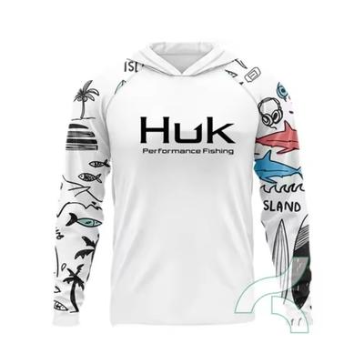 HUK Men's and Women's Long-sleeved Fishing Suits Absorb Moisture, Sweat, and Sun Protection. Luyatai Fishing Hooded Fishing Suits