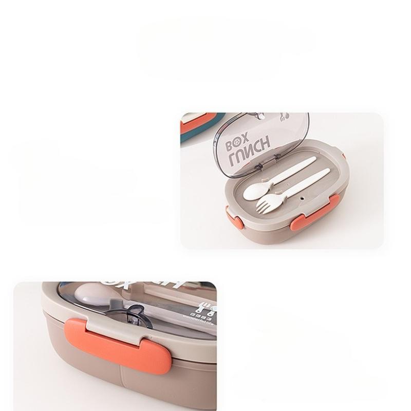 850ml Bento Lunch Box with Water Bottle Spoon Portable Compartment Food Box Leak-proof Microwave Lunch Box for School Office