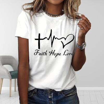 Damski Letni T-shirt z Nadrukiem Łapy Słodkiego Psa Krótki Rękaw Casualowe Nadrukowane Top