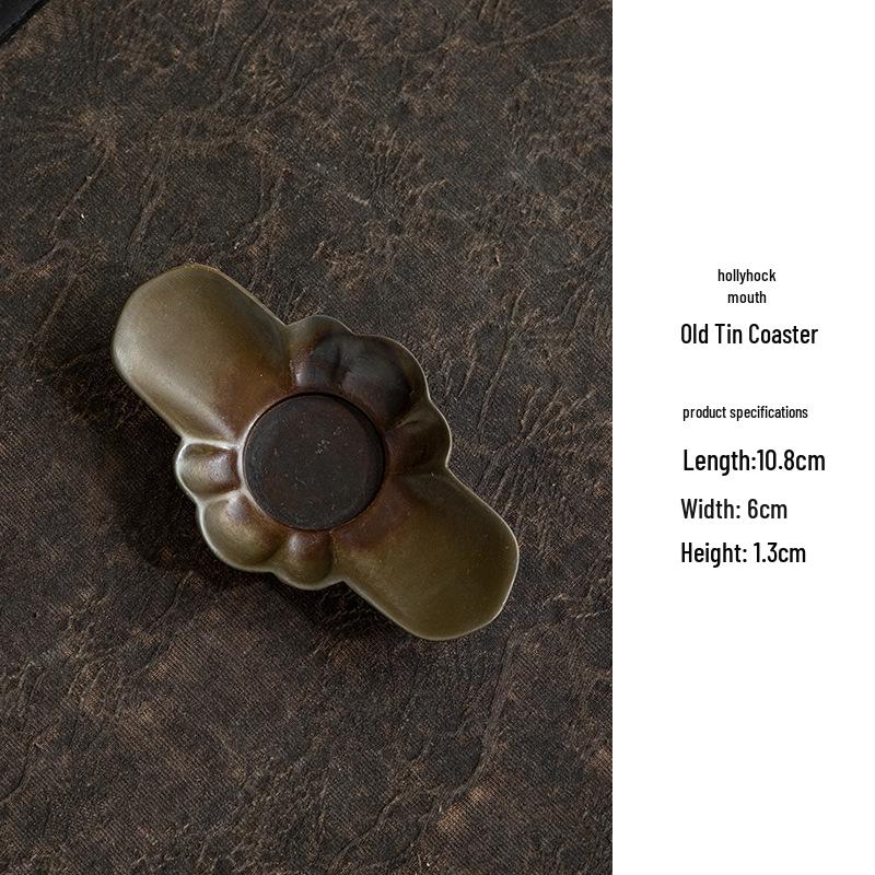 Japanese Antique Tin Tea Cup Coaster: Non-slip Retro Mat for Tea Ceremony Accessories