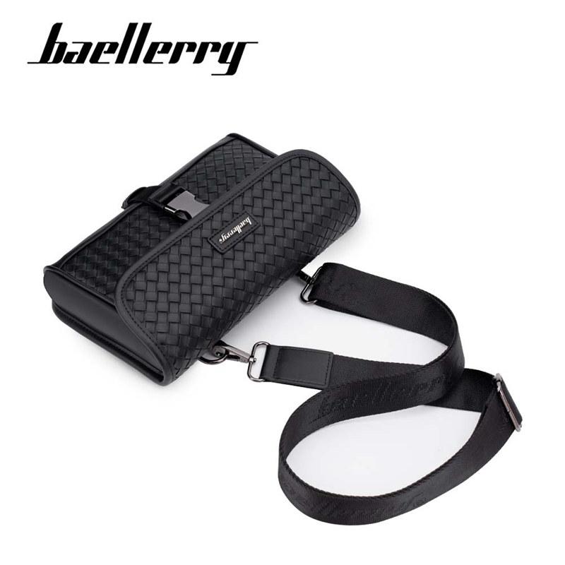Baellerry Men's Crossbody Bag Business Weaving Pattern Large Capacity Shoulder Bags Waterproof Handbags for Men Man
