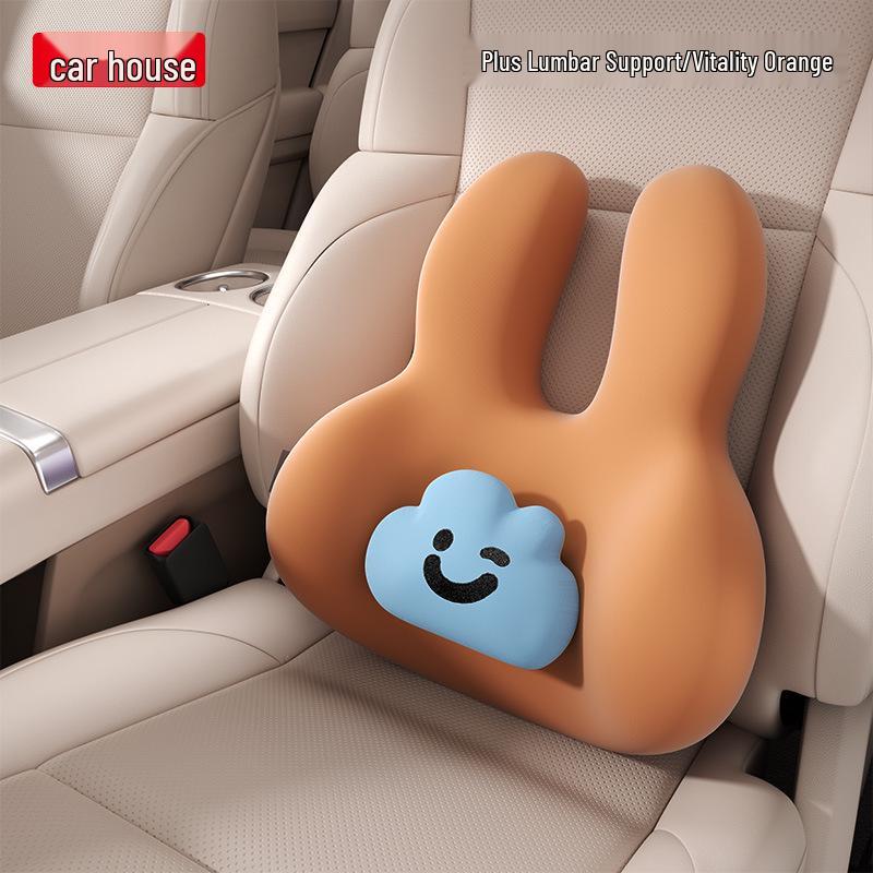 Car Headrest & Lumbar Support Pillow - Cute, Skin-Friendly Memory Foam for Neck & Back Comfort