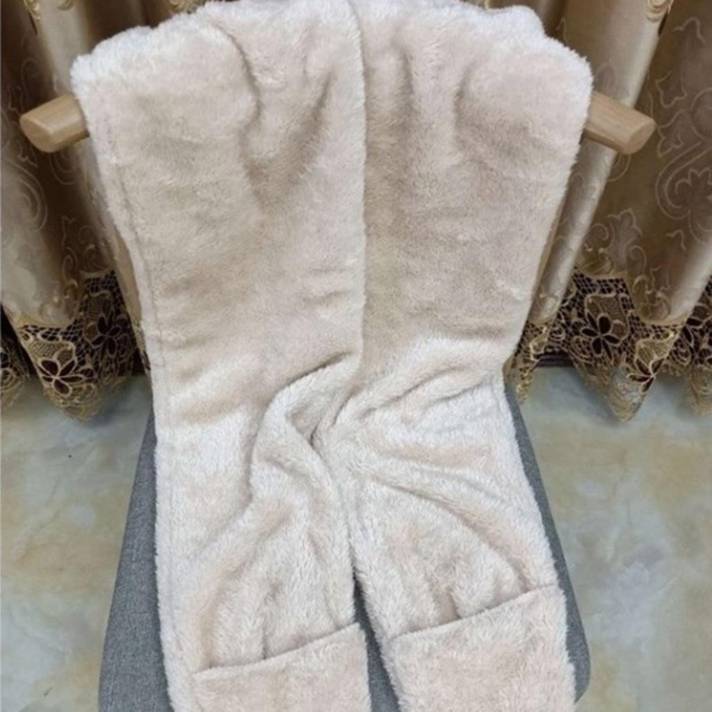 Womens Over Knee High Fuzzy Socks Cute Cartoon Thigh High Stockings Warm Solid Color Leg Warmers Christmas