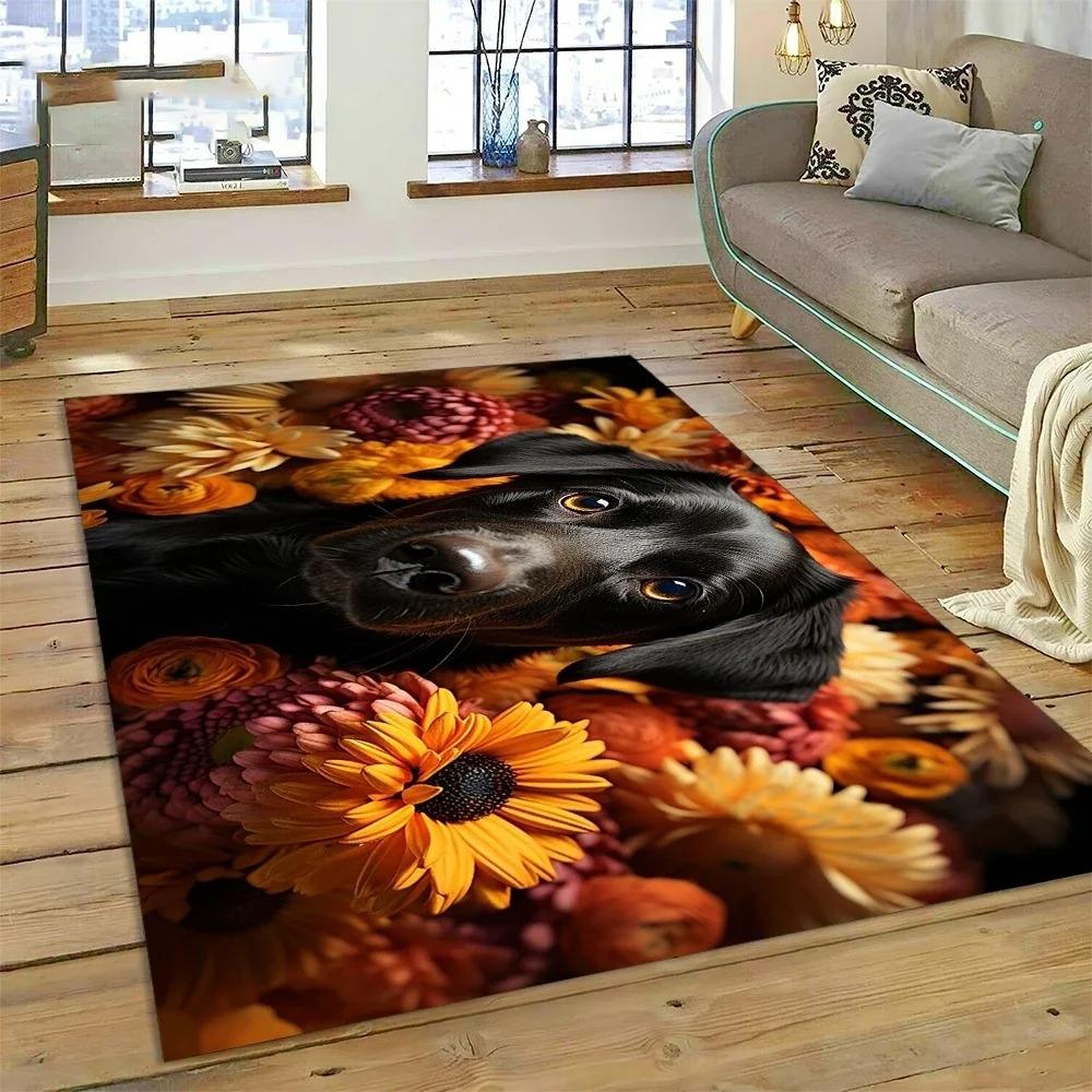 Cute Dog Samoye Chihuahua Husky Koki Cartoon Carpet Rug for Bedroom Living Room Home Sofa Decoration Child Large Decor Floor Mat