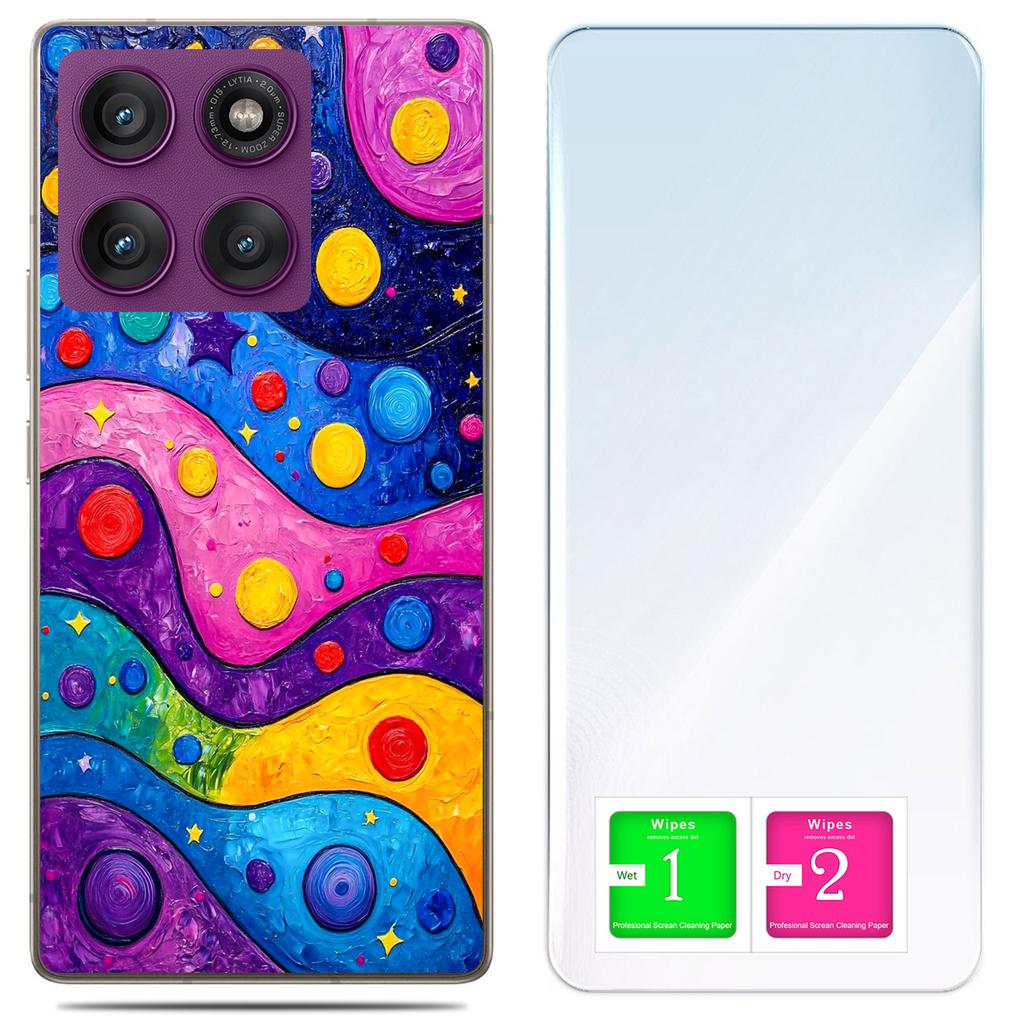 Etui Do Motorola Edge 60 Pro Obudowa Foto Case Plecki Fale + Szkło 9H