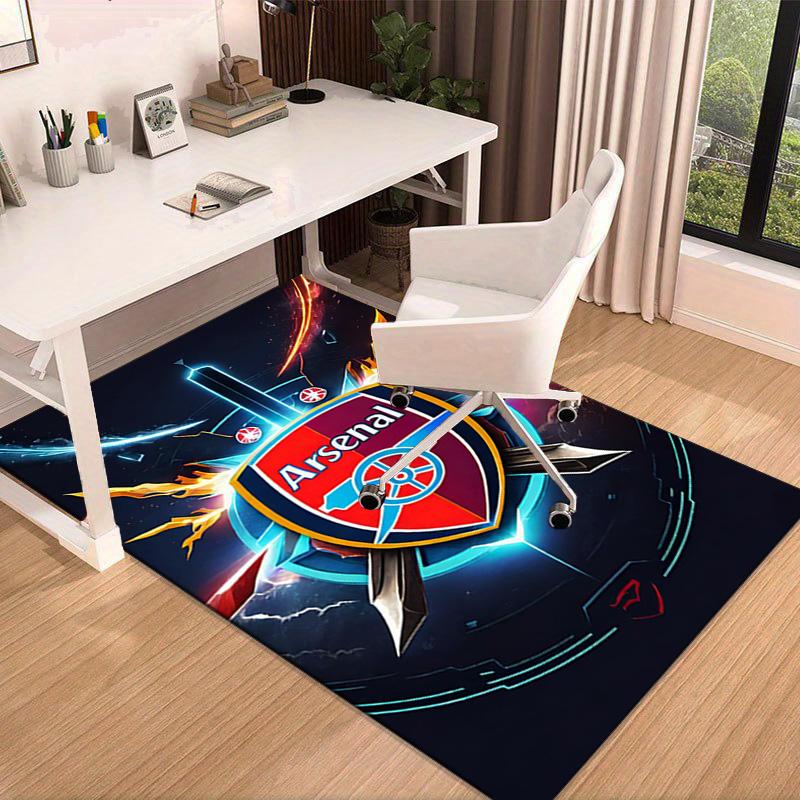 Arsenal Football Club Wappen Teppich für Büro, Stuhlunterlage, Dekorteppich Wohnzimmer Matte, Große Größe Fan Geschenke Weihnachtsgeschenke