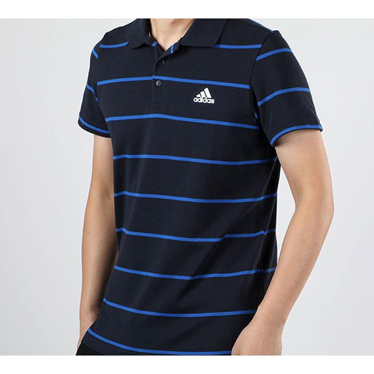 Adidas Polo Shirts Men's Blue Polo Collar Moderate Straight Fit FT2832