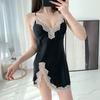 New Sexy Nightgown Women's Spring, Autumn and Winter Private Room Slim Pajamas Beautiful Back Deep V Suspender Scheming Small Skirt