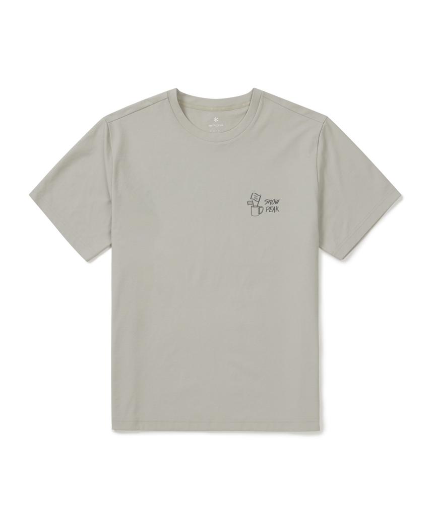 SNOWPEAK APPAREL Regen Quick-Dry Camping Graphic Short Sleeve T-Shirt (S26Mutts54) Light Beige