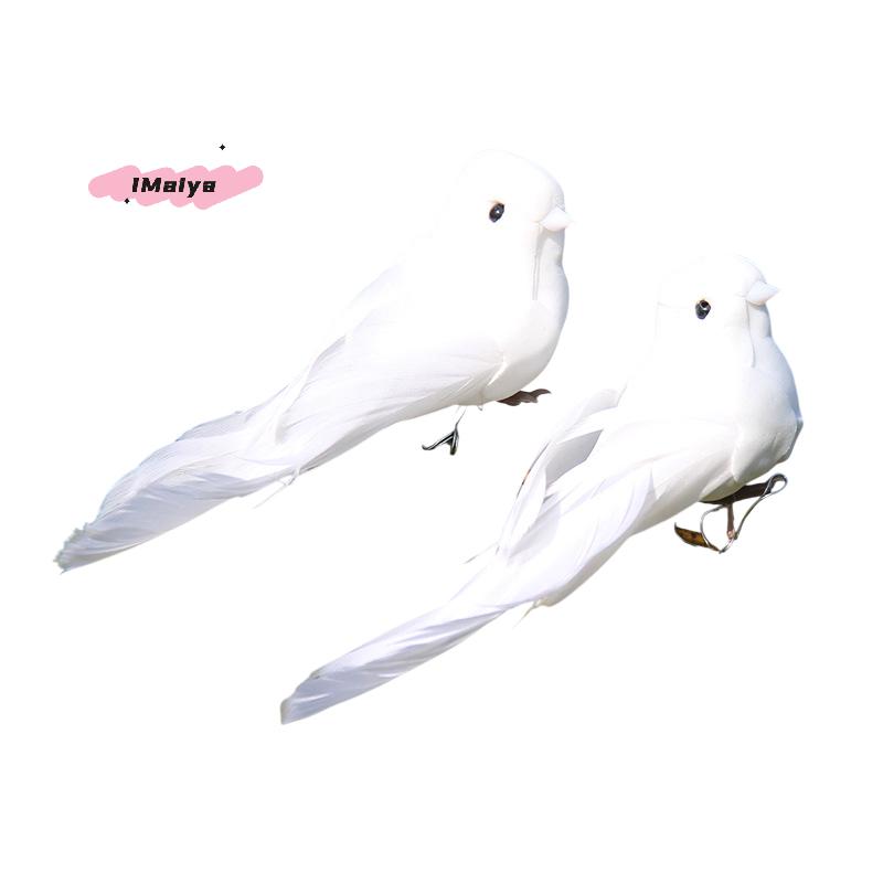 M-1PCS Artificial Birds Simulated little bird, white bird, feathered bird, little white dove Decoration