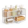 Holder Organizer, Bathroom Storage Shelf, SpaceSaving Rack Grid CreamWhite