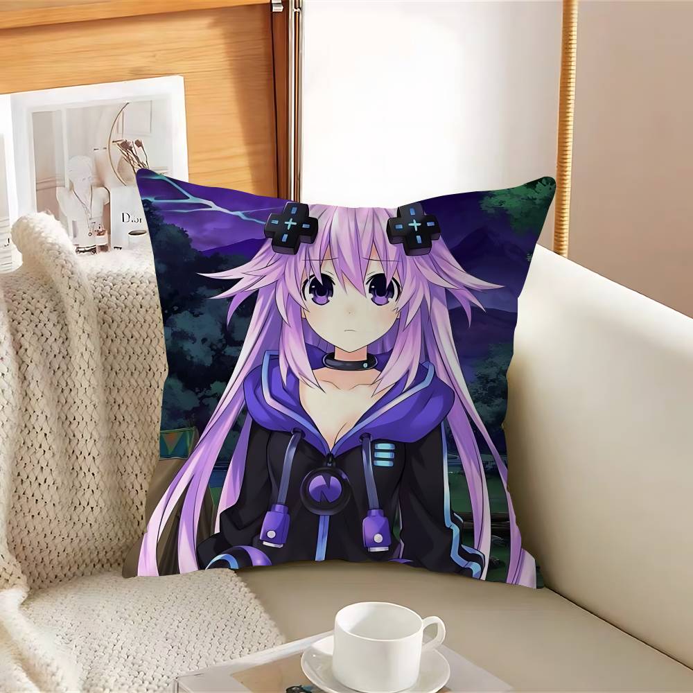 Anime Characters N-Neptune Pillow Case Removable Washable Cushion Cover – All-Season Soft Linen