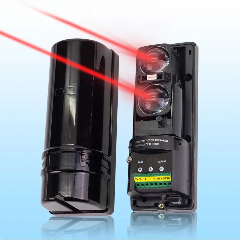 Meian 100M Dual-beam Infrared Sensor Wired Barrier Detector with 8 Frequency Conversion Digital Display for Security