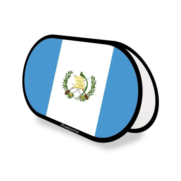 Drapeau Ovale - Guatemala - 70 x 120 cm - Polyester - Impression recto/verso - Pliable rétractable
