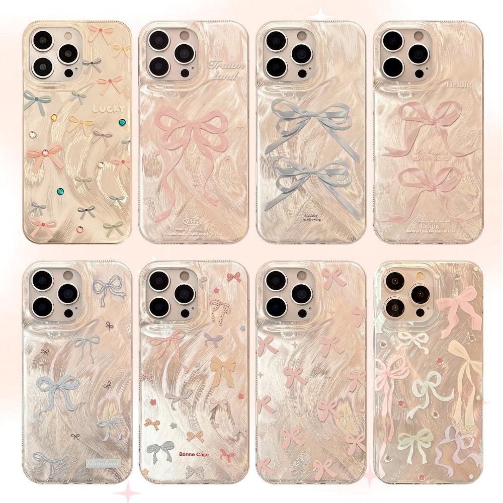 Dopamine-enhanced colorful bow case for iPhone 17 Pro Max, compatible with Apple iPhone 16, high-quality protective case