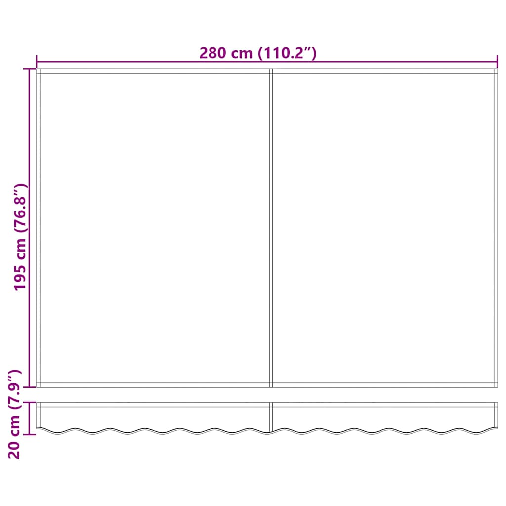 Retractable Awning Red and White 300 X 250 Cm