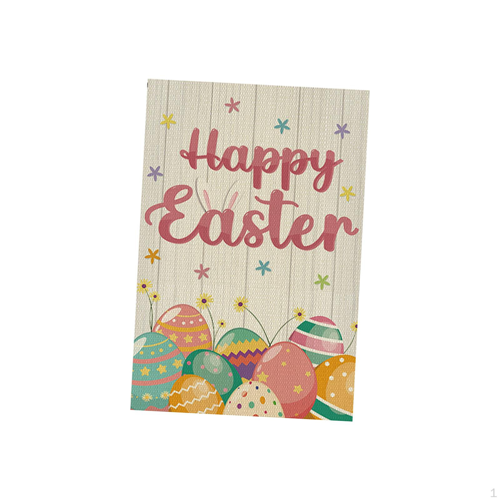 

«Садовый флаг», маленький флаг для двора с кроличьими яйцами, очаровательный льняной пасхальный флаг для лужайки, дома, Style A