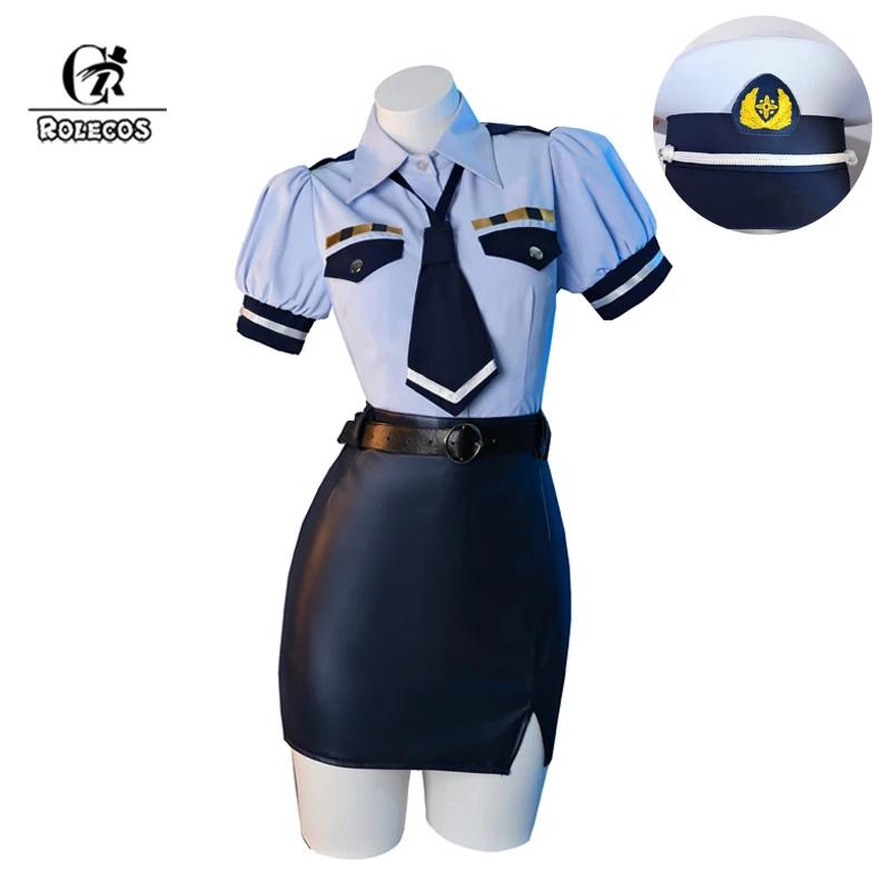 In A Different World From Zero Rem Girl Canine Female Police Officer Uniform Blue Women Carnival Cosplay Costume