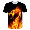 T-Shirts Flames Summer Children's Clothing 3D Print Kids T Shirt Fashion Harajuku Street Casual Round Neck T-Shirt Boy Girl Tops
