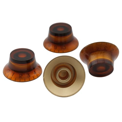Musiclily Top Hat Knobs, Metric, for LP Les Paul Electric Guitars, Amber (Pack of 4)
