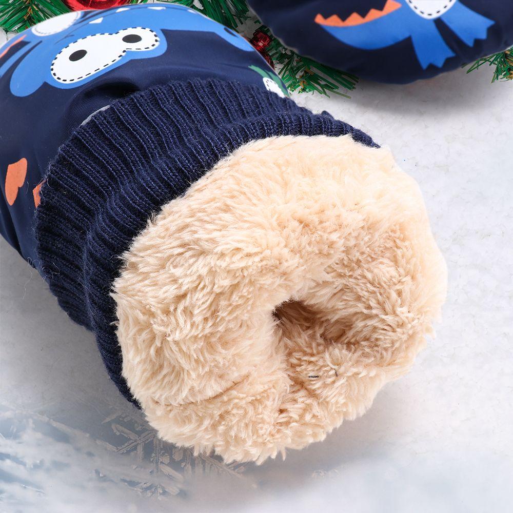 Non-slip Windproof Fleece Lined Skating Gloves Children Mittens Toddler Kids Mittens Snow Mittens