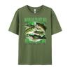Vintage Want Me Fish Bass Fear Me Funny Lover Fishing Fashion T Shirt Men Skinfriendly and Soft Camisetas De Hombre Large Size