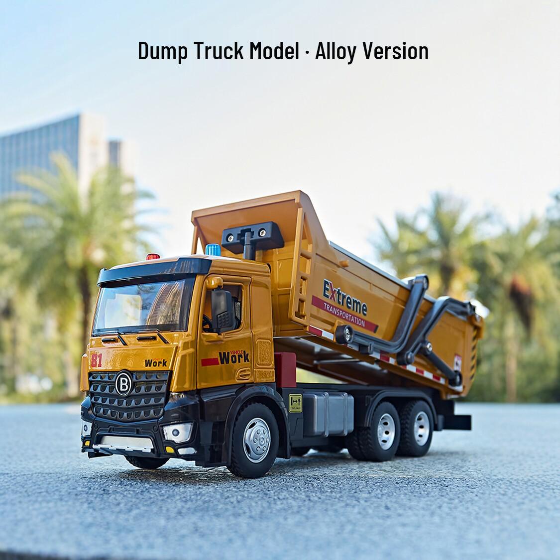 Inertial Alloy Crane & Dump Truck Toy Set for Kids Ages 3-6