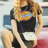 Dickies Ss23 Logo Letter Print Rundhals Kurzarm Drop Shoulder T-Shirt Damen T-Shirt Schwarz DK008816BLK1