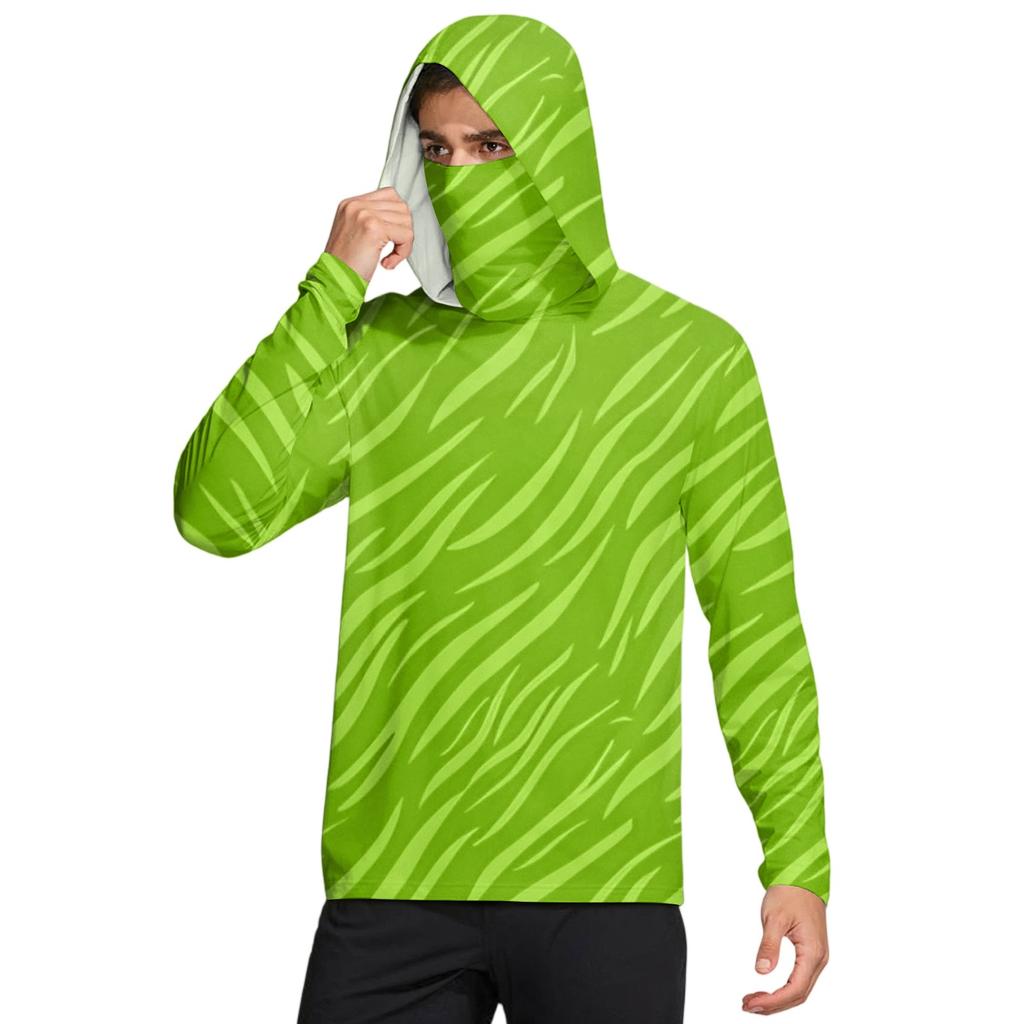 Herrenhemd mit Maske Leichtgewicht Langarm Kapuze Wandern Angeln Performance
