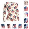 Damen Langarmshirt Damen Lässiges Rundhals Langarm Bedrucktes Oberteil