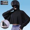 Women's Summer Ice Silk Sun Protection Clothing Set: Breathable Anti-UV Cycling Face Mask & Full Face Neck Guard.