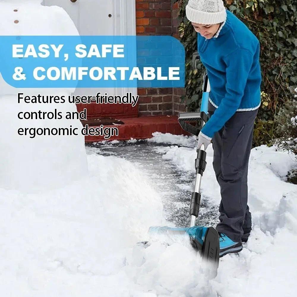 Adjustable Handle Snow Shovel Patio Deck Driveway Snow Cleaning Machine Winter Cordless Electric Snow Blower