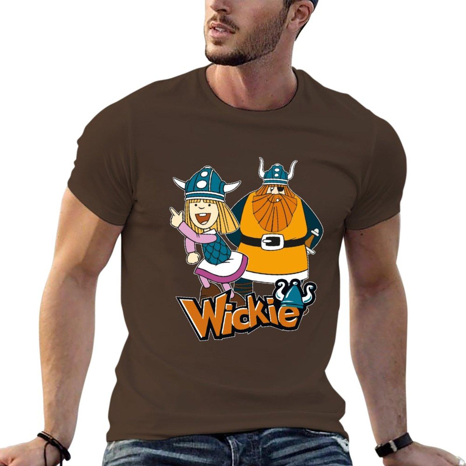 

New Vicky the Viking is a fun series for kids from the 70 s, beautiful retro cartoon characters Vicky and Chief Halvar T-Shirt 4XL