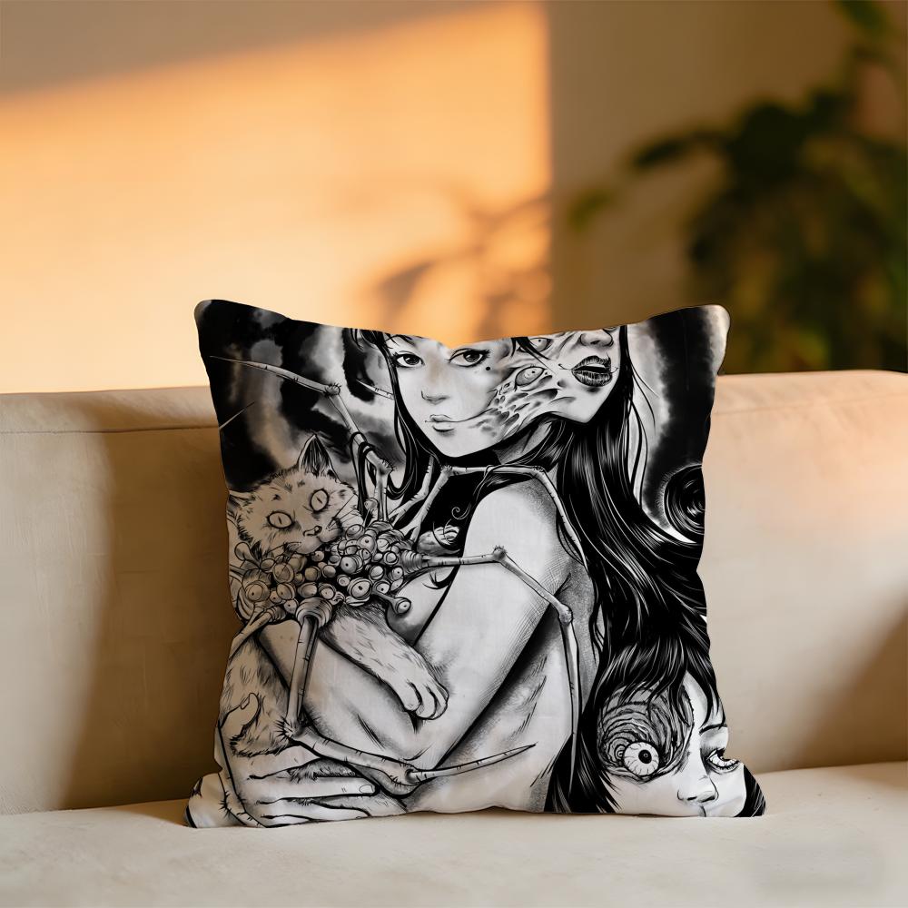 

Anime KKawakami Tomie Dark Style Cushion Cover Cozy Velvet Throw PillowSoft Warm Cushion For Sofa Bed 30x30 cm